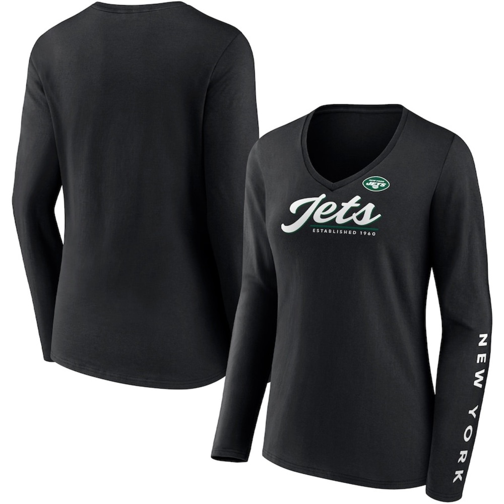 FANATICS NEW YORK JETS WOMENS DRIVE FORWARD LONG SLEEVE T-SHIRT BLACK 2X NWOT
